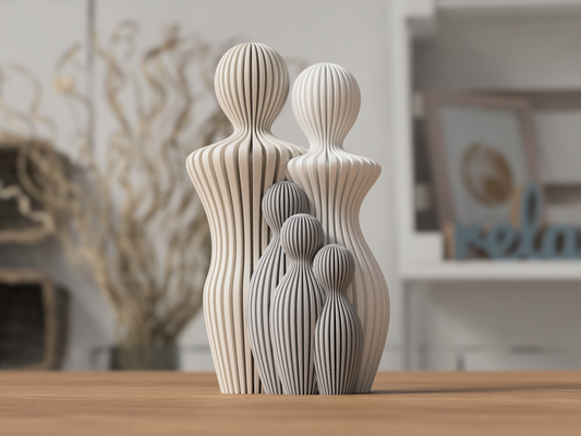 Familie Skulptur med 3 børn
