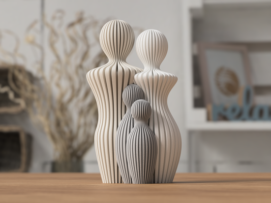 Familie Skulptur med 2 barn