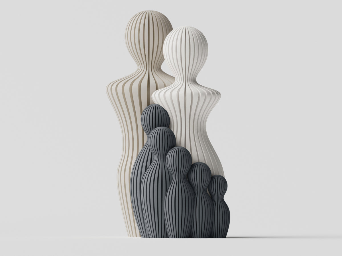 Familie Skulptur med 5 barn