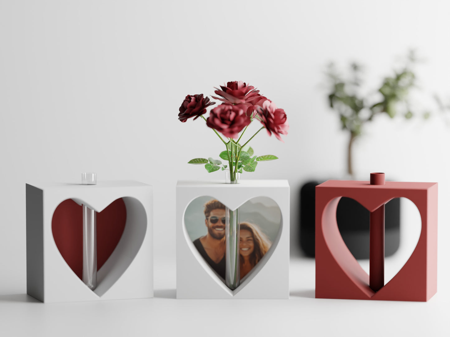 Valentine Hjerte Vase Med Billede