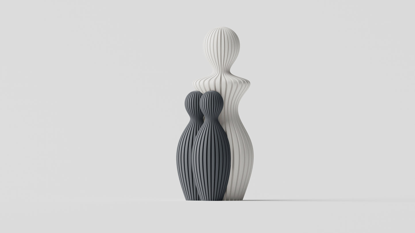 Familie Skulptur med 2 barn