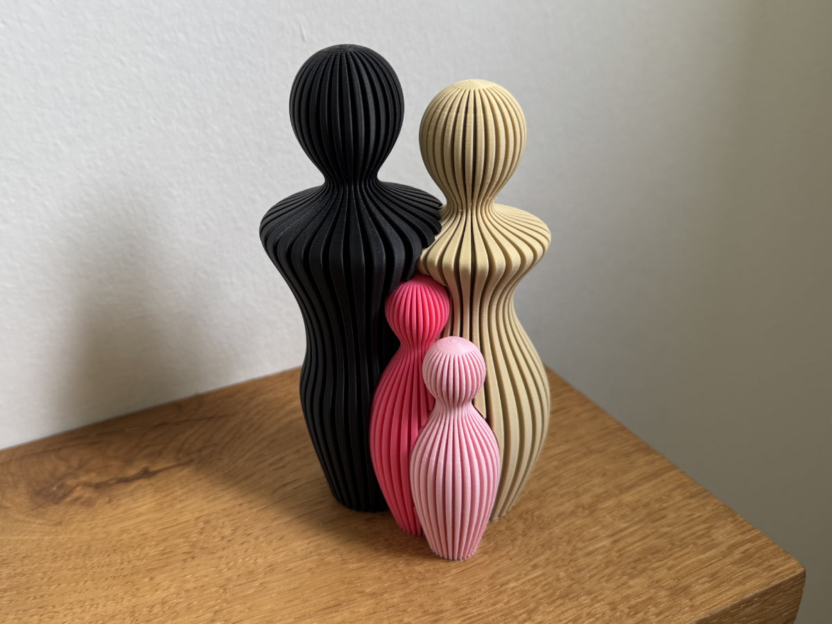Familie Skulptur med 2 barn