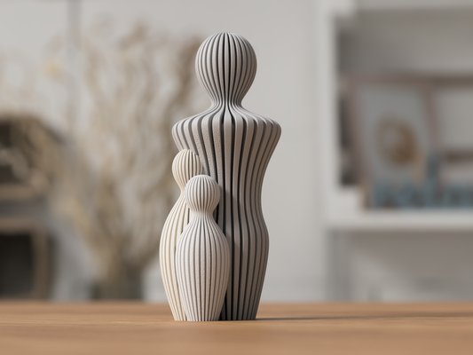 Fars Dag Skulptur med 2 barn