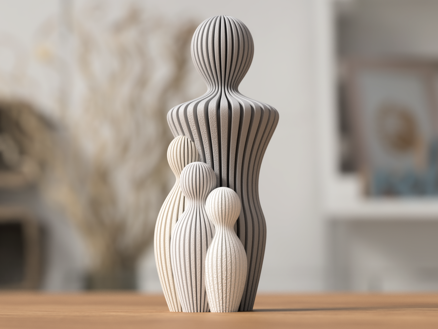 Fars Dag Skulptur med 3 barn